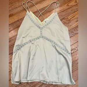 POL Cream Satin flowy Tank Large